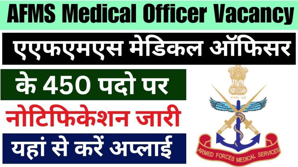 AFMS Medical Officer Vacancy 2024